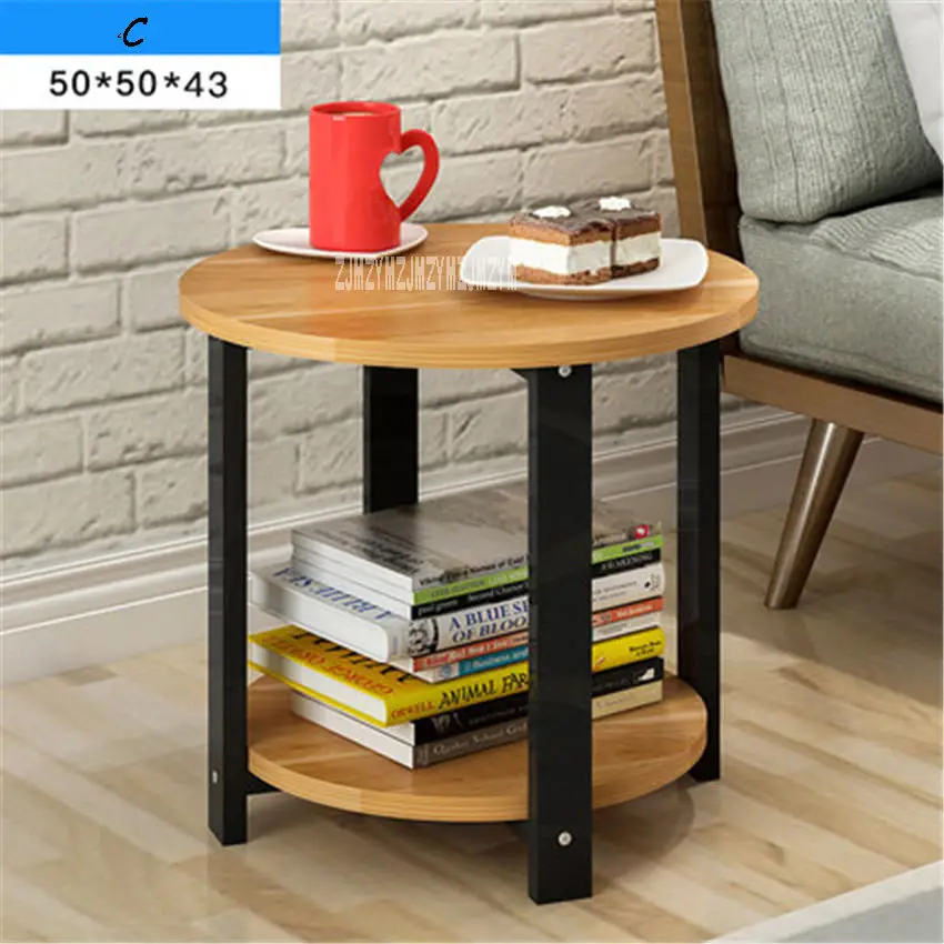H15 Modern Concise Small Round Table Bedroom Coffee Table Living Room End  Table Anti-Skid Mini Side Table Steel Pipe Leg Teapoy - AliExpress