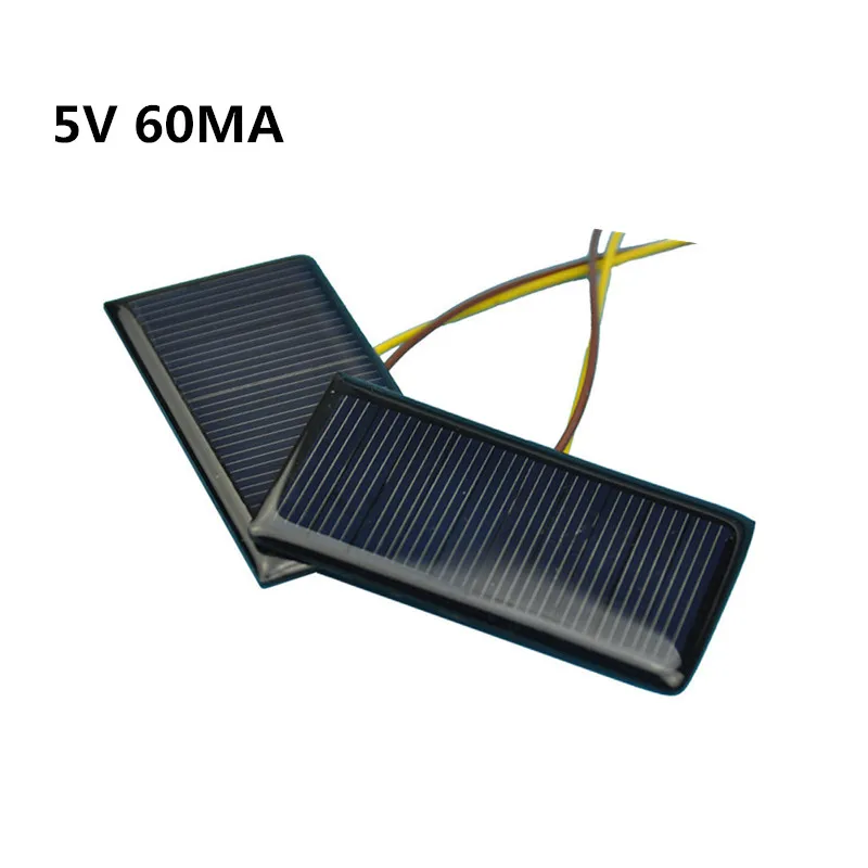 

1 PC Solar Panels 5V 60MA Power Charging Solar DIY Rechargeable Batteries