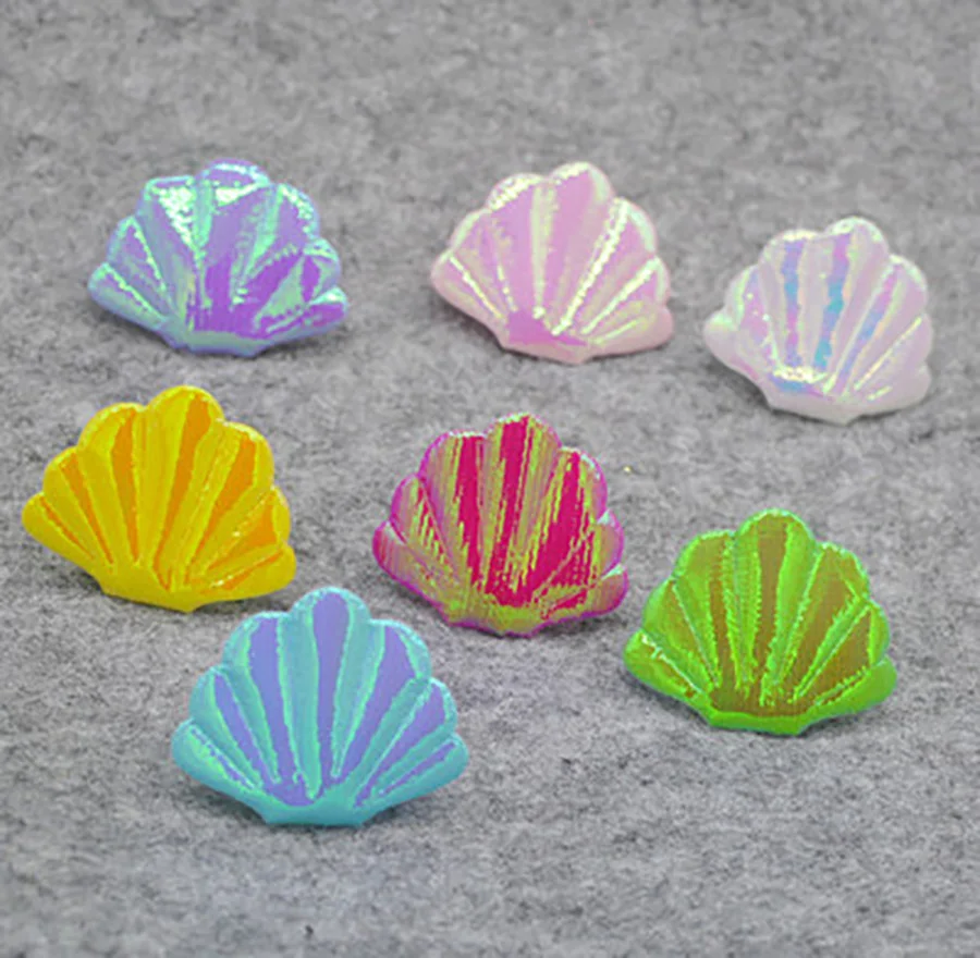 

4.8*4cm 70pcs/lot Colorful shell diy Padded Applique For Children cloth Headdress Accessories free shipping