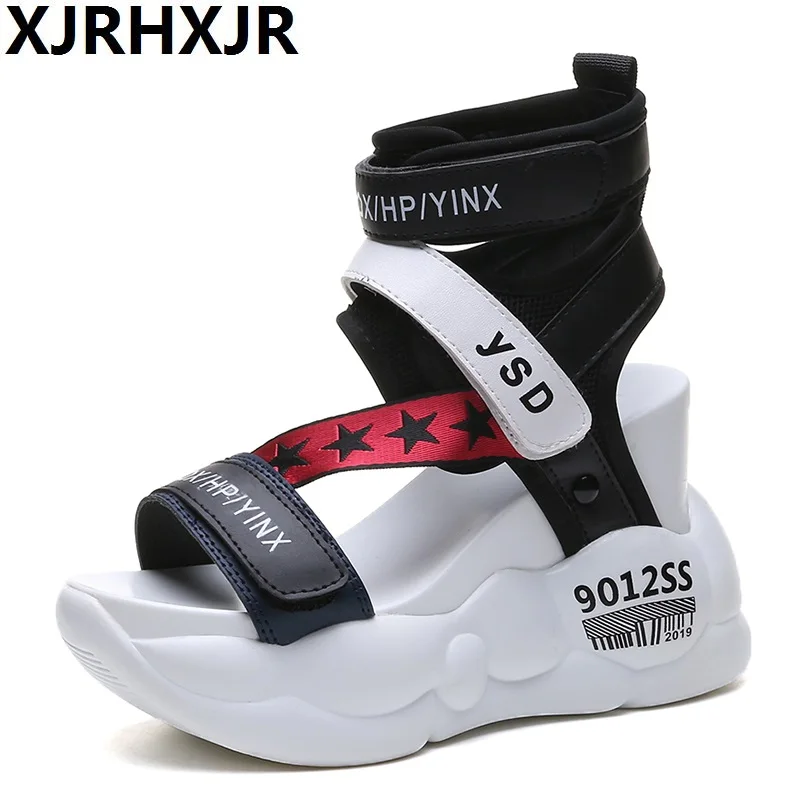 

Platform Sandals Women Shoes 2019 Summer Super High Heels Ladies Casual Shoes Wedge Chunky Sandals Gladiator Fashion High Top