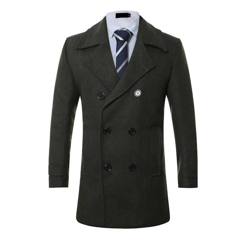 

Men's Trench Coat 2019 New Fashion Designer Men Long Coat Autumn Winter Double Breasted Windproof Slim Trench Coat Men Plus Size