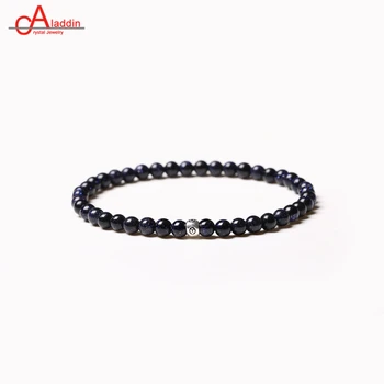 

Aladdin 2019 New 925 Sterling Silver Seed Bead Stretch Bracelets Obsidian Bluestone Bracelets Friendship Bracelet Best Friend