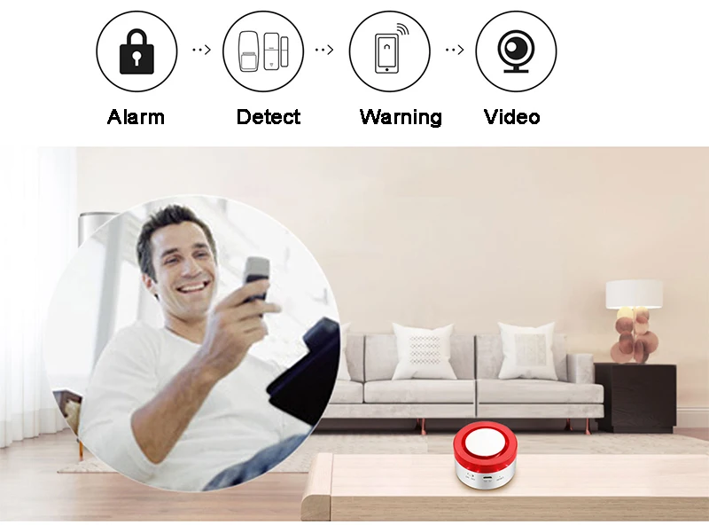 Tuya умная жизнь с Умной домашней безопасности WiFi сигнализация сирена для умной жизни приложение совместимая интеллектуальная беспроводная камера