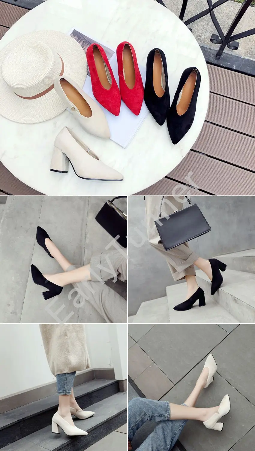 Г., новые осенние пикантные женские свадебные туфли-лодочки черного и бежевого цвета женские туфли телесного цвета на высоком каблуке большие и маленькие размеры 30, 10, 43, 45, 48, EB06