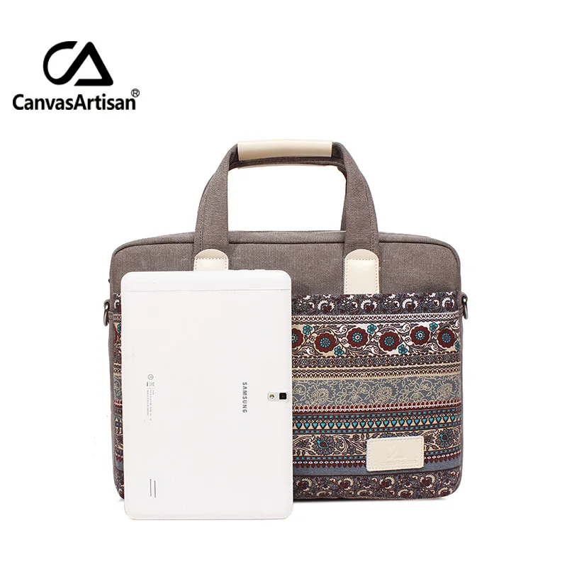 Top Quality 13 inch Retro Style Canvas Laptop Handbag 13.4" Briefcase Notebook Protective Bag Unisex Business Laptop Bags