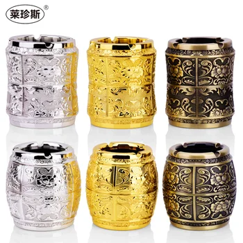 

Ashtrays metal alloy vintage engraving 3D Carve patterns ashtray
