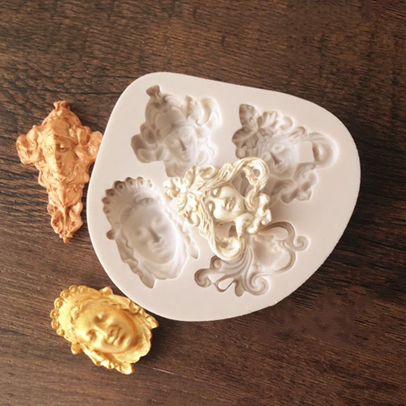 

Mythology avatar European fondant silicone mold DIY cake edge embossed baroque pattern mold dry Pez soft candy mold