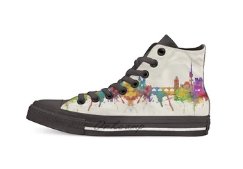 

Prague (Praha) Czech Republic Skyline Casual High Top Canvas shoes sneakers Light Walking Shoes