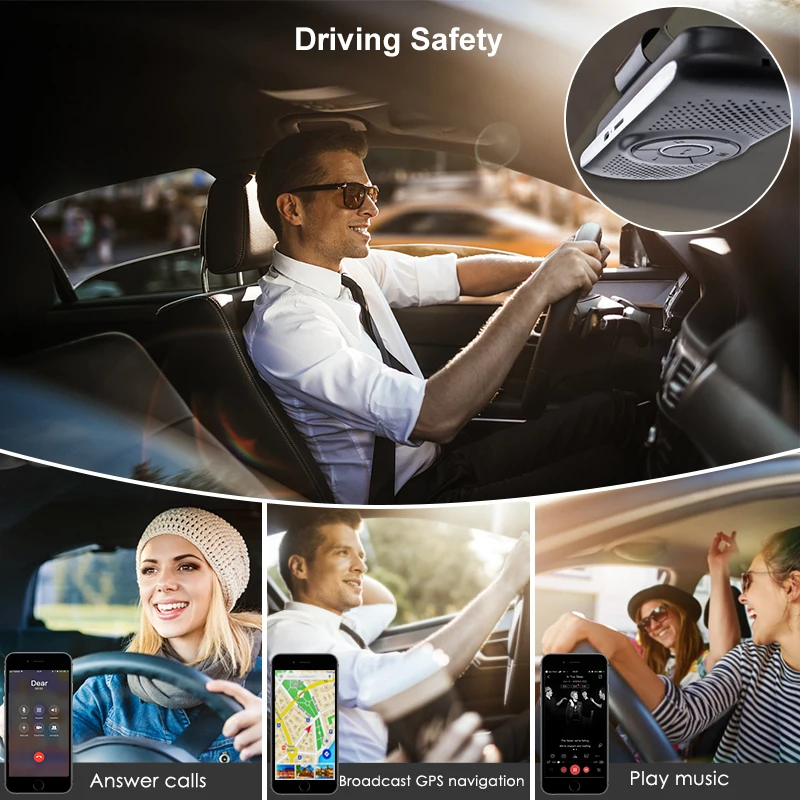 JINSERTA Bluetooth Handsfree Car Kit Wireless Auto SIRI Speakerphone TF Music MP3 Player Connect 2 Phones Sun Visor Speaker JINSERTA Bluetooth Handsfree Car Kit Wireless Auto SIRI Speakerphone TF Music MP3 Player Connect 2 Phones Sun Visor Speaker