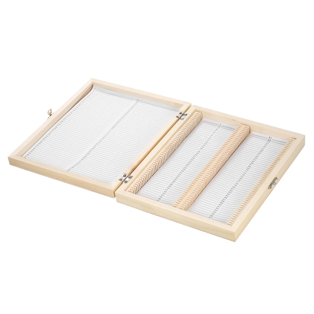 KKmoon 100 Places Wooden Slide Storage Box with Numbered Slots Contents