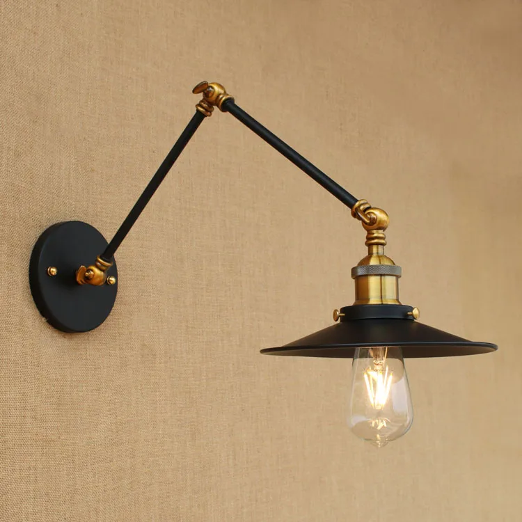 

Rustic Retro Vintage Wall Light Fixtures Restaurant Cafe Adjustable Swing Long Arm Lamp Style Loft Industrial Wall Sconce LED
