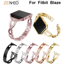 For Fitbit Blaze watch Wrist strap Luxury Watch Band Rhinestone Metal Bracelets with Bezel For Fitbit Blaze Replacement Straps v moro genuine leather watch band for fitbit blaze replacement band metal frame wrist strap for fitbit blaze