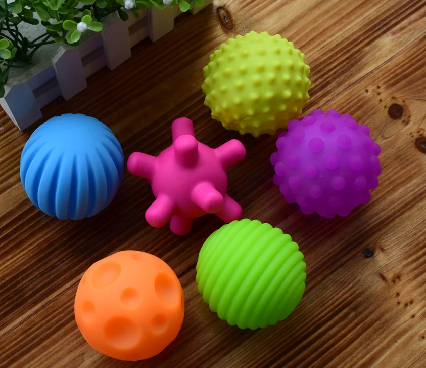 4&6&1pcs Textured Multi Ball Set soft develop baby tactile senses toy Baby touch hand training Massage ball Rattle Activity toys