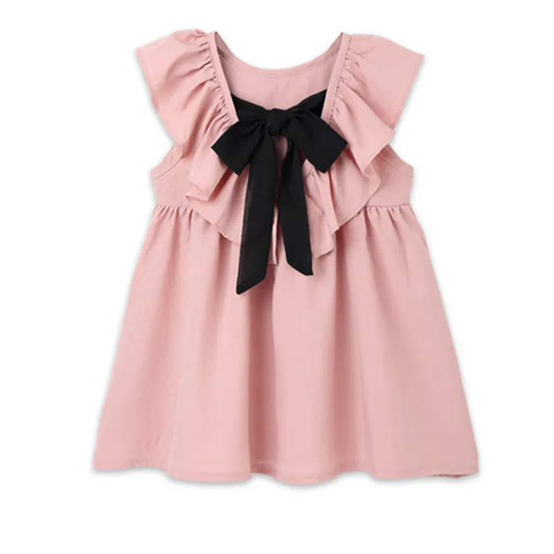 2019 Summer Fashion Toddler Dress New Cotton Sleeveless Bowknot