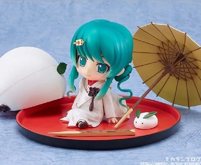 Аниме Фигурка Nendoroid VOCALOID 303# Снежная Мику клубника белое кимоно Ver 10 см Хацунэ Мику модель украшения игрушки - Цвет: no box