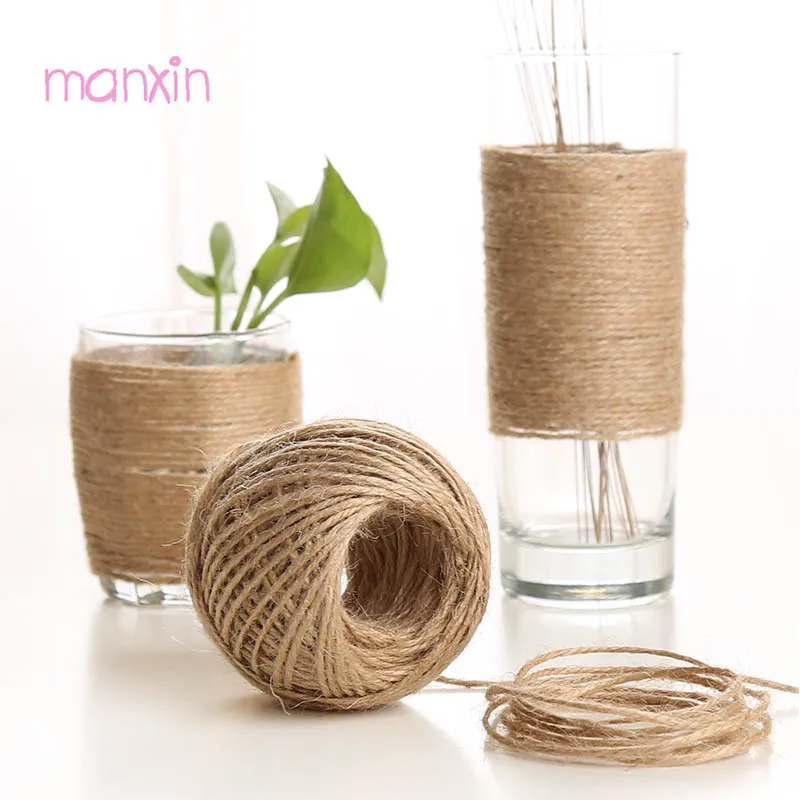

30M Natural Jute Hemp Rope Twine String Cord Shank Craft Making Wedding Birthday Party DIY Artificial Flowers Craft Supplies