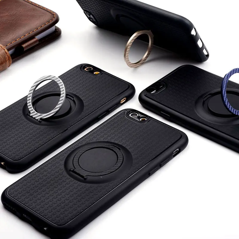 cheap for iphone 6 case Luxury carbon fiber PC Magnet Suction stand Matte silicon soft capa Cover for iphone 6s plus fit