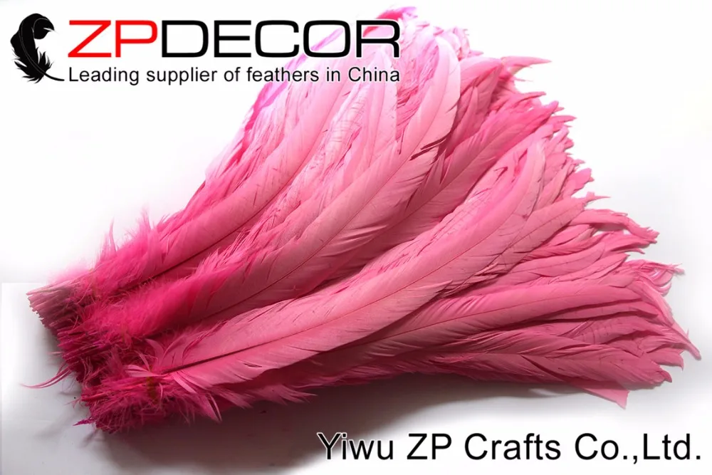 35-40cm fully dye rooster tail feathers pink (4)