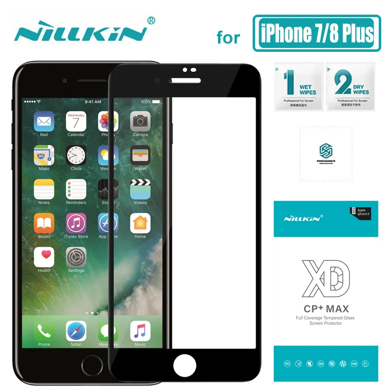 for iPhone 8 7 Plus Glass Nillkin XD CP+ Max Full Cover 3D Tempered Glass Screen Protector for iPhone 8 7 Plus Nilkin Glass Flim