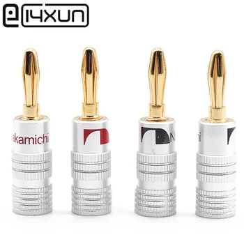 

EClyxun 100Pcs High Quality New 24K Gold Nakamichi Speaker Banana Plugs For Video Speaker Connector Black Red Color