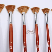 6 шт коричневый желтый цвет шерсть овца хвост вентилятора shap для масляной краски художественные кисти выделенная кисть Вода Мел акриловые краски