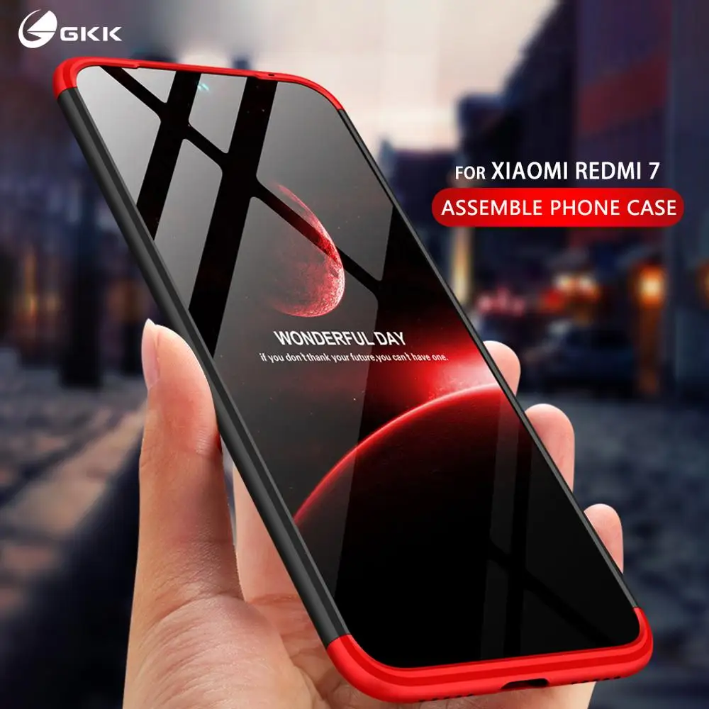 

GKK Original Case for Xiaomi Redmi 7 Case 3 in 1 All-inclusive Business Shockproof Hard PC Matte Back Cover for redmi 7 Coque