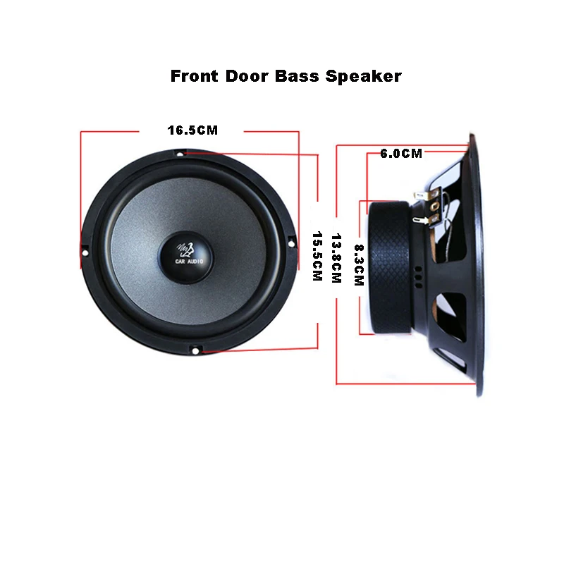 A Full Set of 6.5inch Car Hifi Speakers Woofer Speakers For Front Door And Coaxial For Back Door