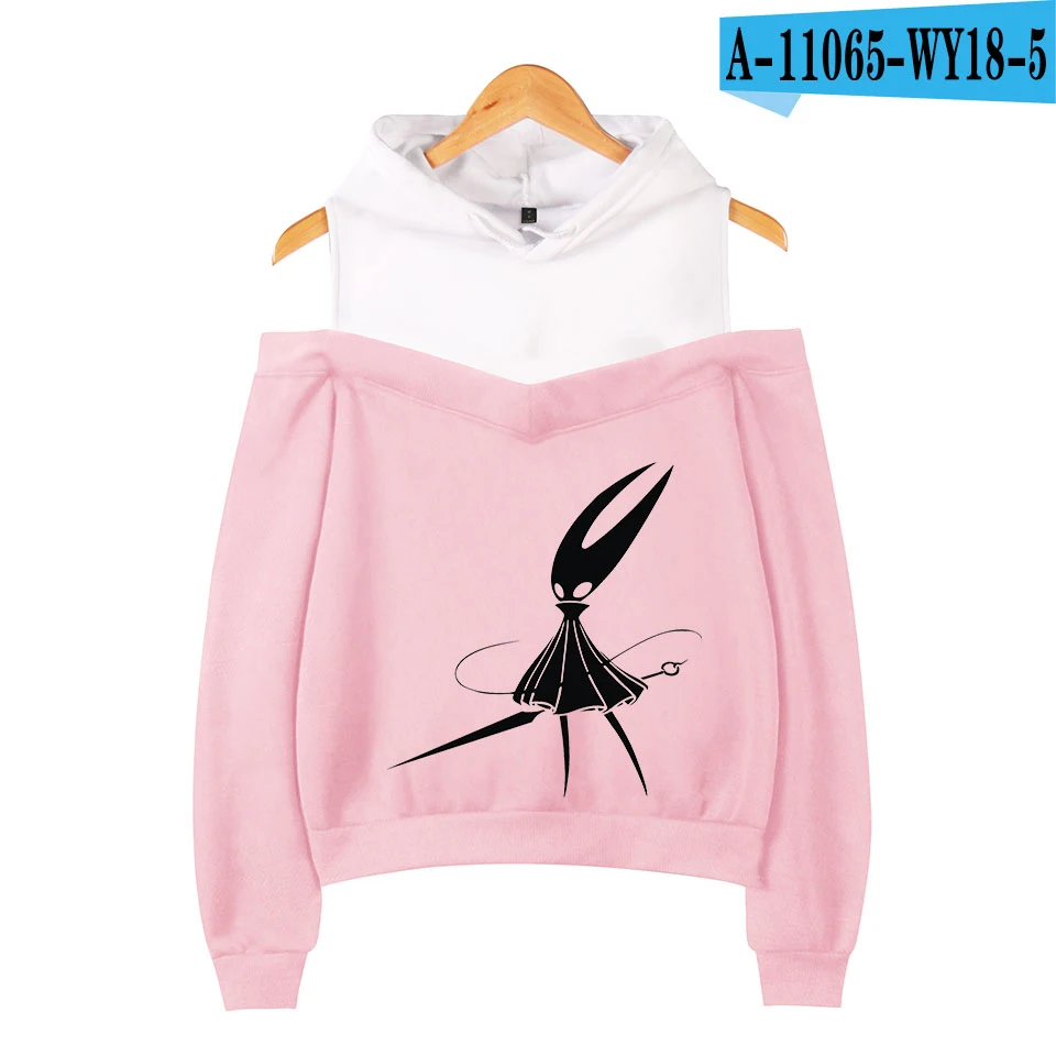 cute sweatshirts for girls Hollow Knight Off Shoulder Hoodies Women Fashion Long Sleeve Hooded Sweatshirts 2019 Hot Sleeve Casual Trendy Streetwear Clothes cute sweatshirts Hoodies & Sweatshirts