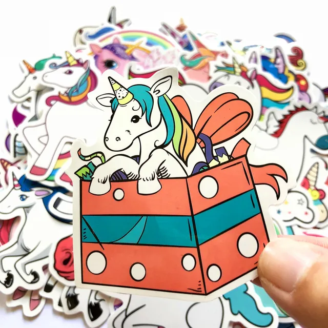 50 Pcs Colorful Cute Unicorn Stickers