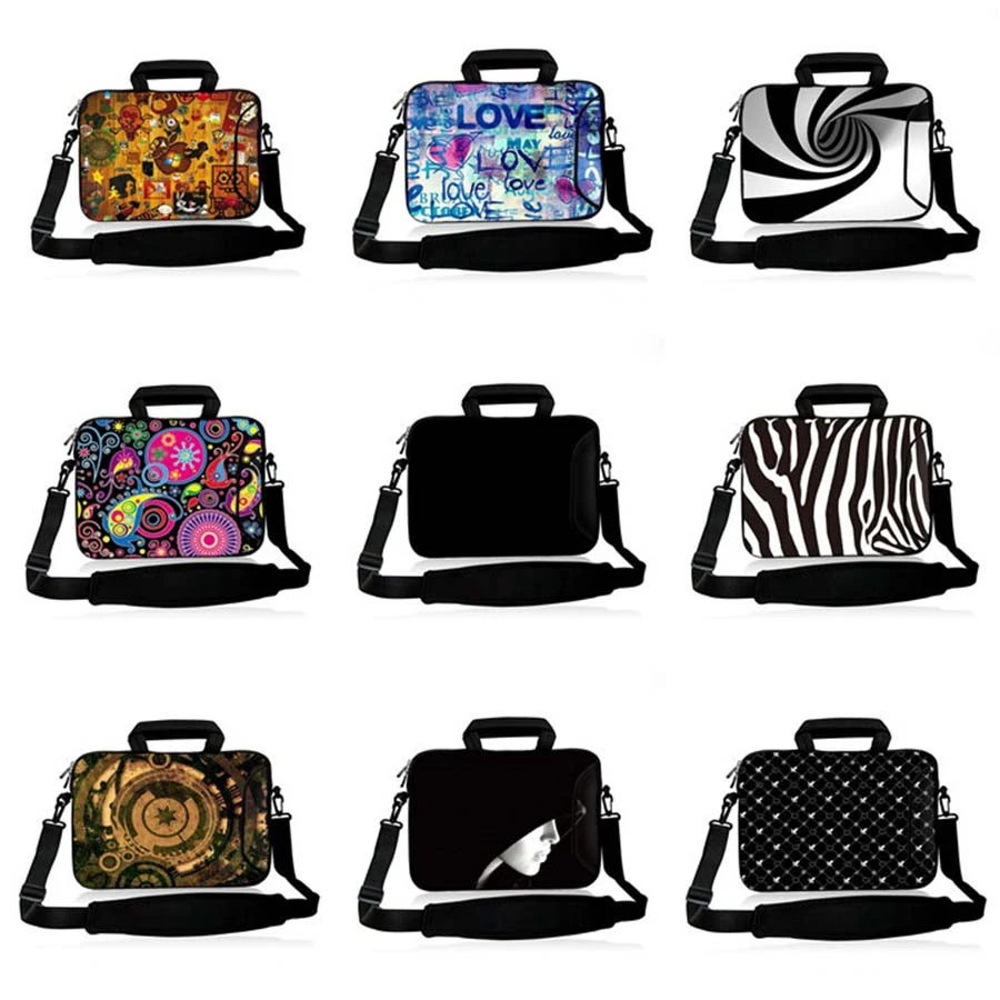 Botanical Floral Pattern Jasmins Laptop Handbags 14 Laptop Shoulder Bag Messenger Bag Case Notebook Handle Sleeve Neoprene Soft Carring Tablet Travel Case