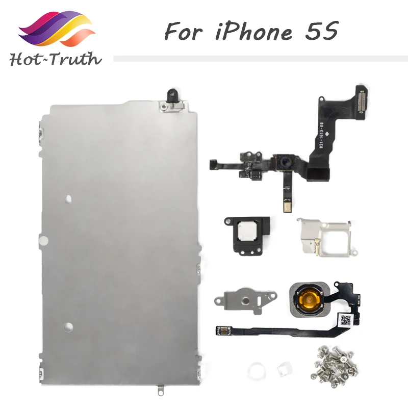 

1 Set 8 Piece AAAQuality Full Set Spare Repair Parts For iPhone 5S LCD with Home Button Assembly+Flex Cable+Speaker+Front Camera