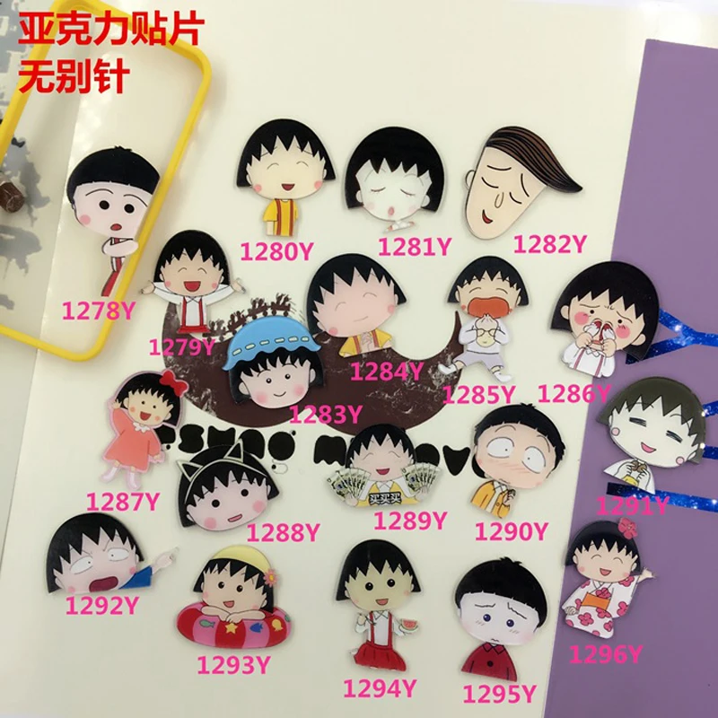 

1 PC Hot Sale Jaoanese Cartoon Anime Maruko Chen Acrylic Brooch Badges Decoration Pin On Backpack Clothing Decorative Brooches