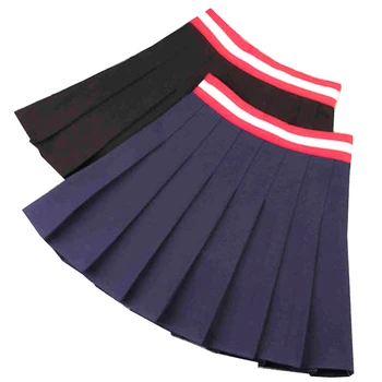 

High Waist Patching Women A-Line Skirt Spell Color Fresh Feeling Student Skirts Safety Pants Zipper Women Pleated Skirt S-XXL
