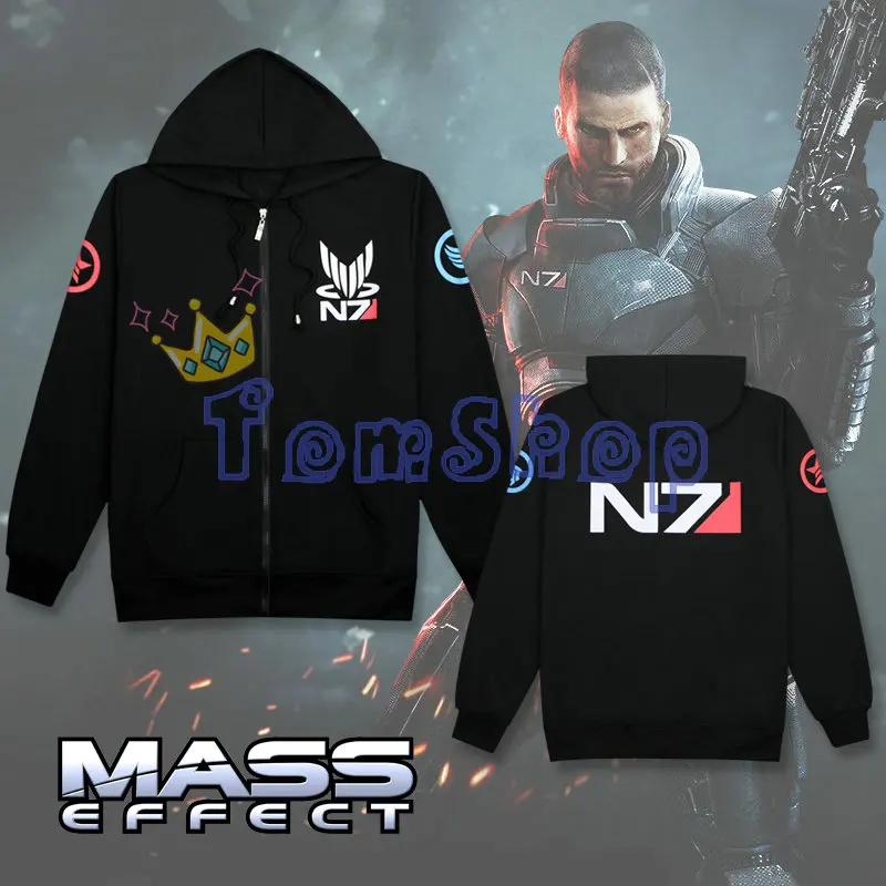 mass effect n7 asymmetrical hoodie