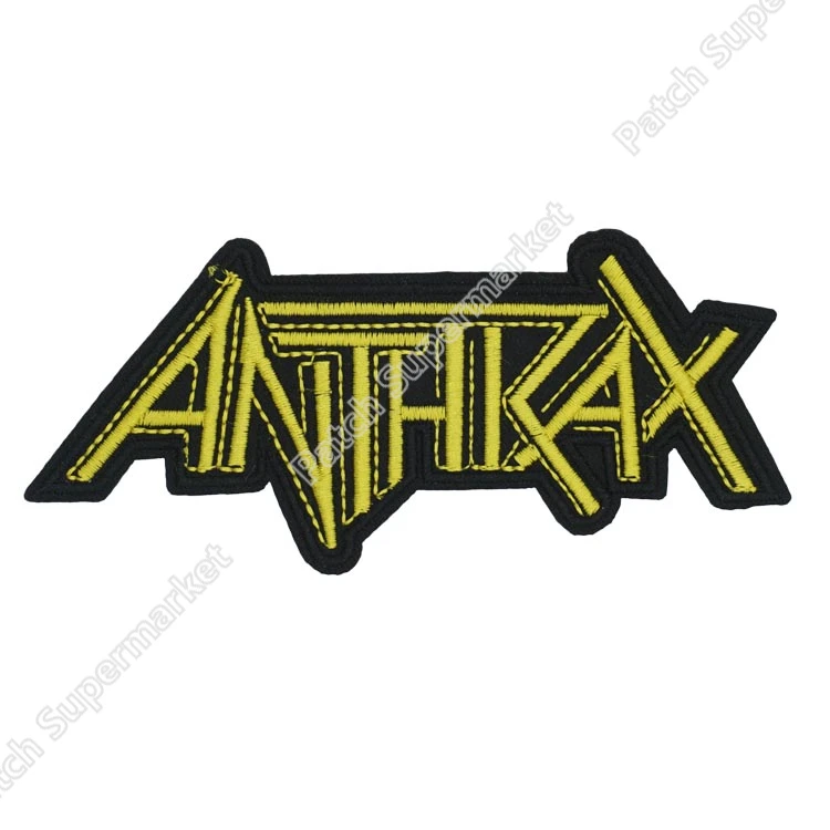 ANTHRAX Gold Cut Out Music Band Iron On/Sew On Patch Tshirt TRANSFER