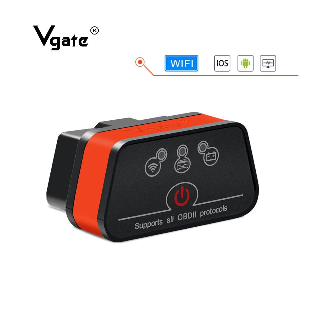 Vgate obd2 ELM327 V2.1 icar2 диагностический инструмент wifi мини сканер elm 327 wifi адаптер для IOS/android/PC/OBD 2 wifi считыватель кодов