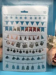 A4 флаги с Рождеством Христовым DIY Craft наслоения Трафареты стены Краски записки Stamp тиснильный альбом декоративная открытка шаблон