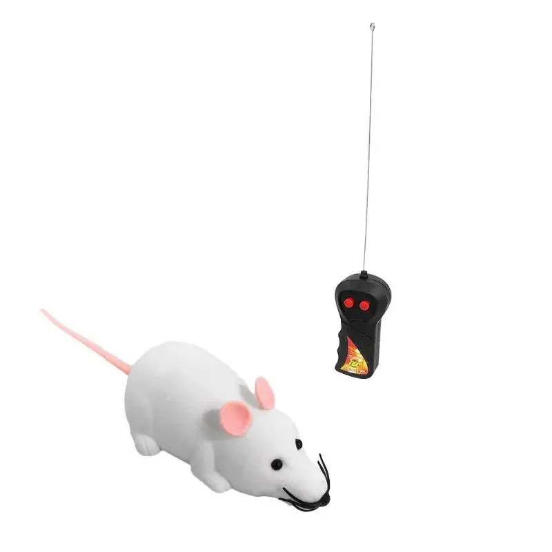 Мышь игрушки беспроводной RC мышки для котов игрушки пульт дистанционного управления ложная мышь Новинка RC кошка забавная игра мышь игрушки для кошек - Цвет: (Skin Ears White L)