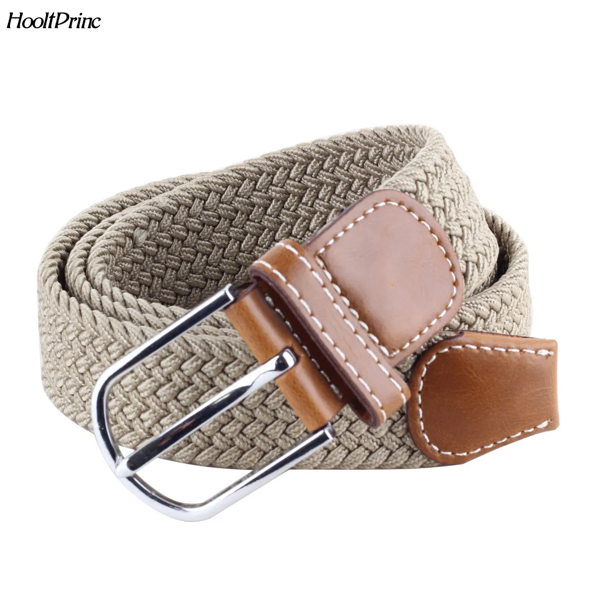 

Women Men Male Thicken Canvas Belt Military Tactical Strap Knitted Jeans Casual Pant Woven Buckle Elastic Metal Buckle