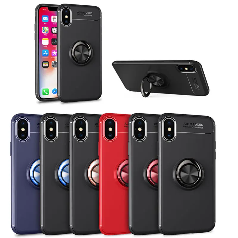

Shockproof Case For iPhone 6 6S 7 8 Plus XS Case For iPhone X 5 5S Se XS Xs Max XR Finger Ring Holder Phone Cover Coque