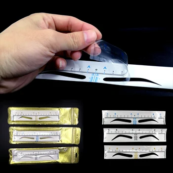 

100pcs Eyebrow Ruler Disposable Sticker Eye brow Shaping Tools Stencil Permanent Makeup Measurement Make up Drawing Template
