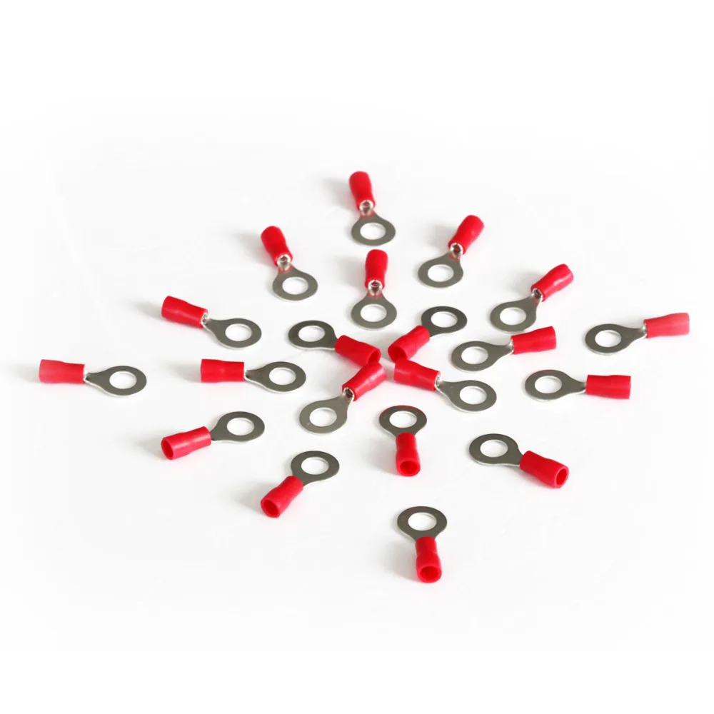 20pcs RV1.25 6 Car Electrical Power Wire Ring Eye Connectors 22 18 Ga AWG Gauge Crimp Cold
