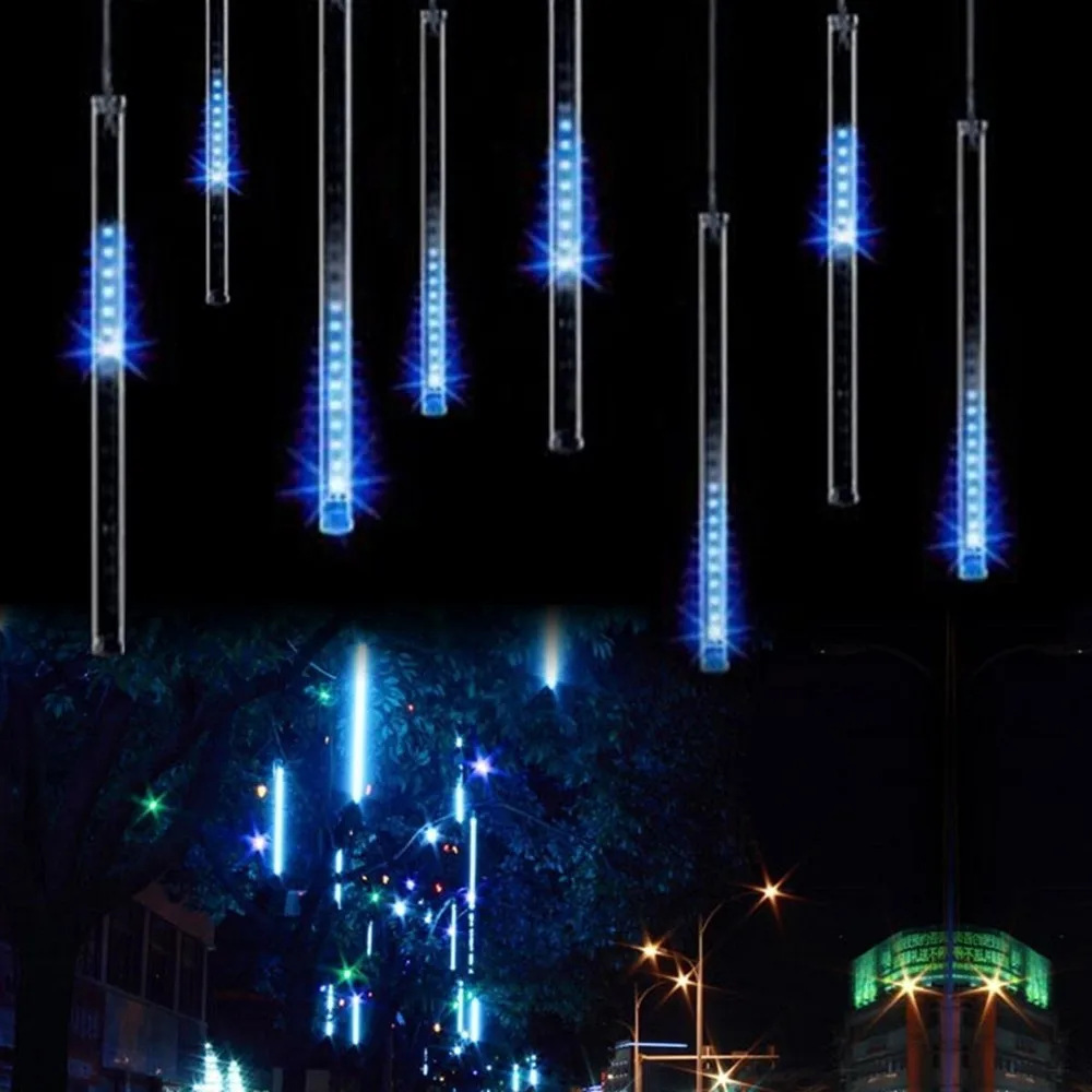30CM 144LED Meteor Shower Rain Tube LED Christmas Light Wedding Party Garden Xmas String Light Outdoor Holiday Lighting (2)