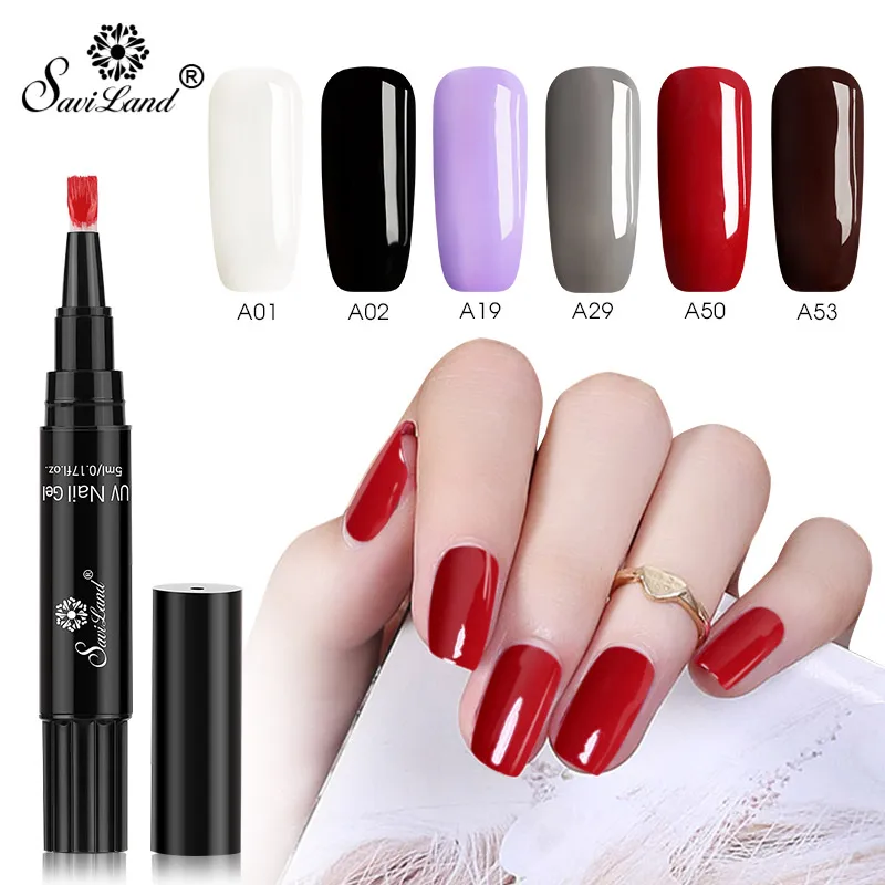 

Saviland Gel Nail Varnish Pen 6PCS/SET Lighting flashes Polish Convenient Dawdler UV Nail Art Gel Glue nail polish set