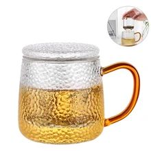 320 мл стеклянная чайная чашка термостойкая кружка с чайным фильтром из боросиликатного стекла КИТАЙСКИЕ чашки для заварки чая с ручкой крышкой