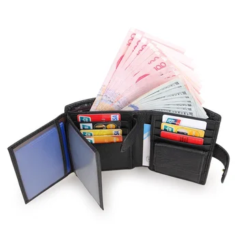

JMD Real Cow Leather Short Leather Wallet Men's Credit Card Holder Billfolds Wallet Men's Purse R-8129A