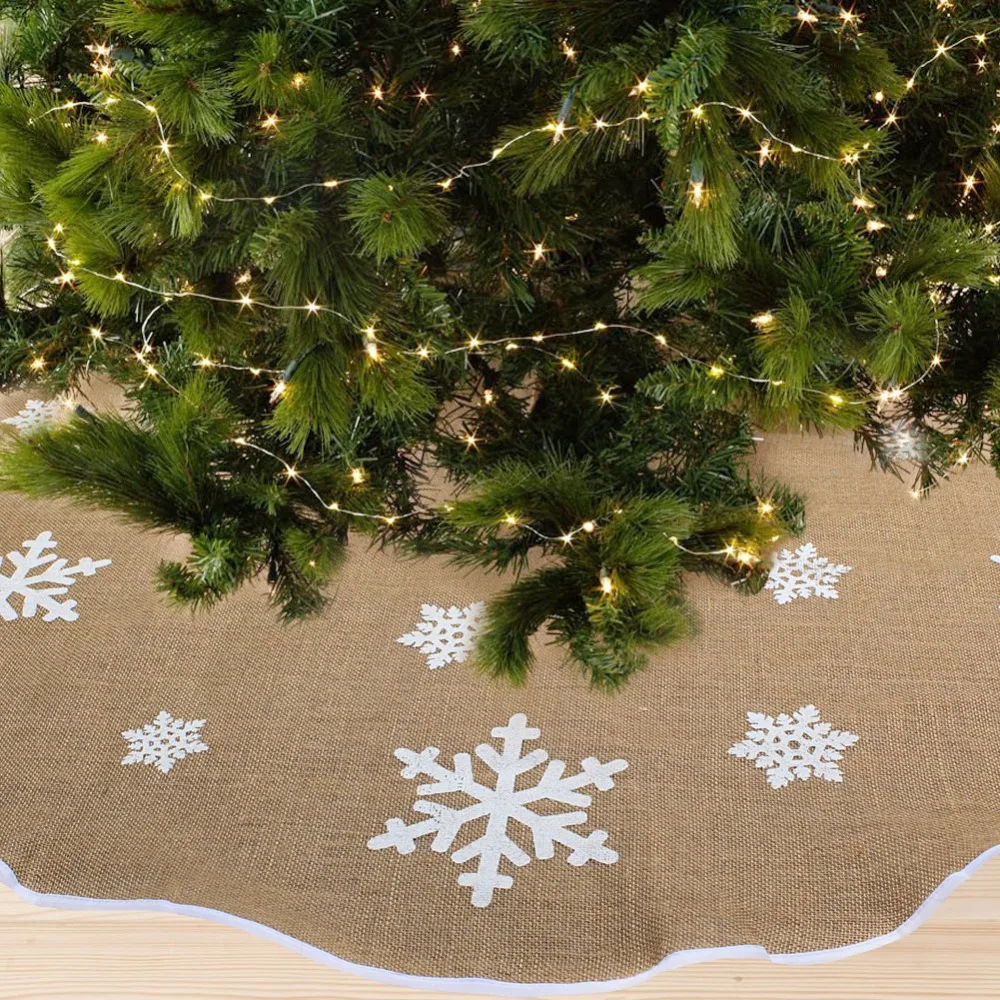 OurWarm 90/122 см Рождественская елка юбки рождественские украшения для дома Рождественская елка коврик буйвол плед Рождество