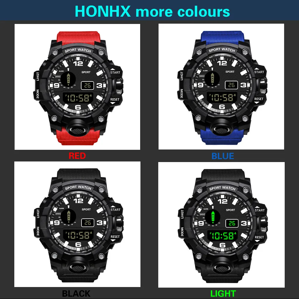 HONHX Watch Luxury Men Digital LED Waterproof Multifunction Watch Date Sport Men Outdoor Electronic Watch relogio masculino LS*D