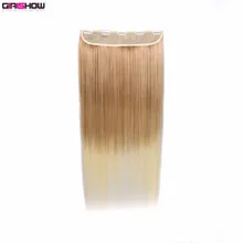 Девушка шоу Длинные до талии один кусок 5 заколки для волос Расширение прямые пряди comely стиль OGS-666 2" 130 г, 10 шт./партия