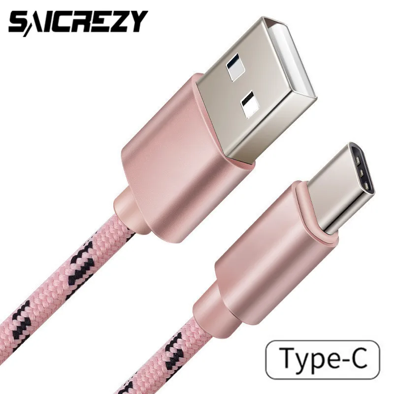 

USB Type C Nylon Fast Charging Type-C USB Charger Sync Cable for Xiaomi Mi A1 A2 Huawei P20 lite Honor 10 Oneplus 3T 5T 6 6T 7